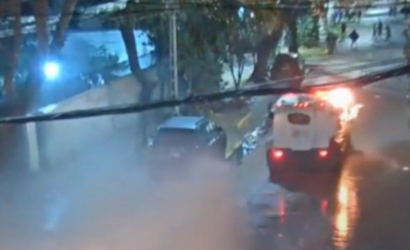 Encapuchados atacaron cuartel de la PDI con bombas molotov en Providencia