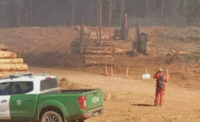 Ataque incendiario en Loncoche: encapuchados armados queman vehículos y maquinaria en faena forestal